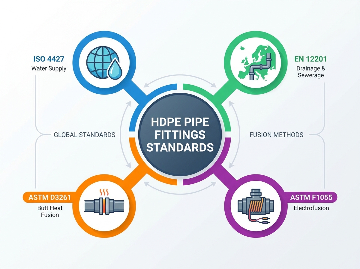 HDPE pipe fittings standards comparison and installation