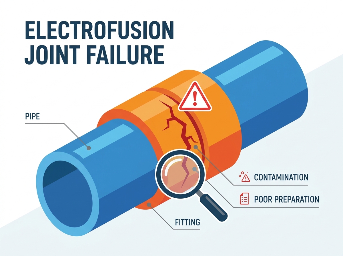 Electrofusion joint failure due to poor preparation