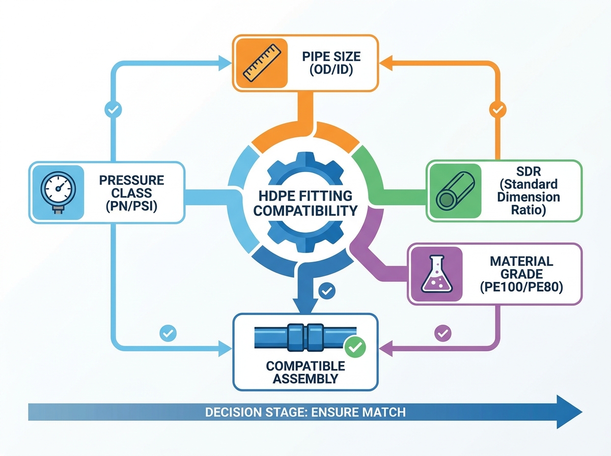 HDPE fitting compatibility and pipe connection evaluation